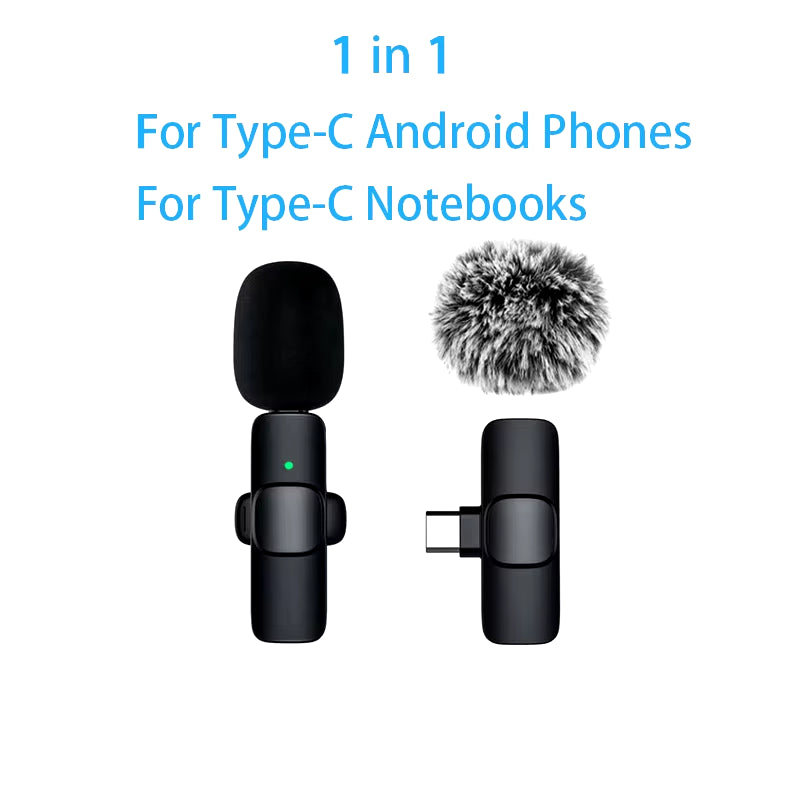 New Wireless Lavalier Microphone Portable Audio Video Recording Mini Microphone for Iphone Android PC Camera Live Gaming Phone